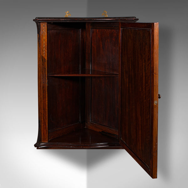 Small Antique Corner Cabinet, English, Georgian Revival, Cupboard, Edwardian