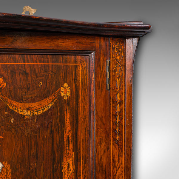 Small Antique Corner Cabinet, English, Georgian Revival, Cupboard, Edwardian