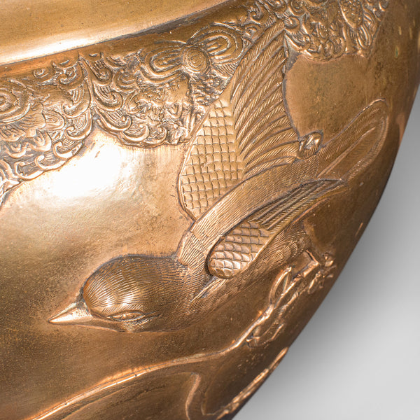 Large Antique Jardinière, Japanese, Bronze, Tree Planter Pot, Victorian, Meiji