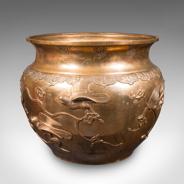 Large Antique Jardinière, Japanese, Bronze, Tree Planter Pot, Victorian, Meiji