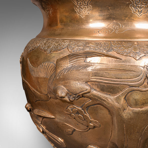 Large Antique Jardinière, Japanese, Bronze, Tree Planter Pot, Victorian, Meiji