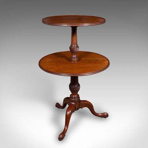 Antique Two Tier Dumb Waiter, English, Afternoon Tea, Jardiniere Stand, Georgian
