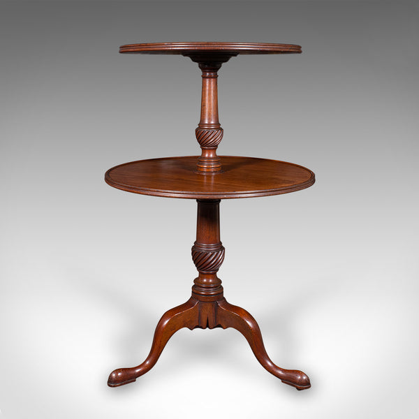 Antique Two Tier Dumb Waiter, English, Afternoon Tea, Jardiniere Stand, Georgian