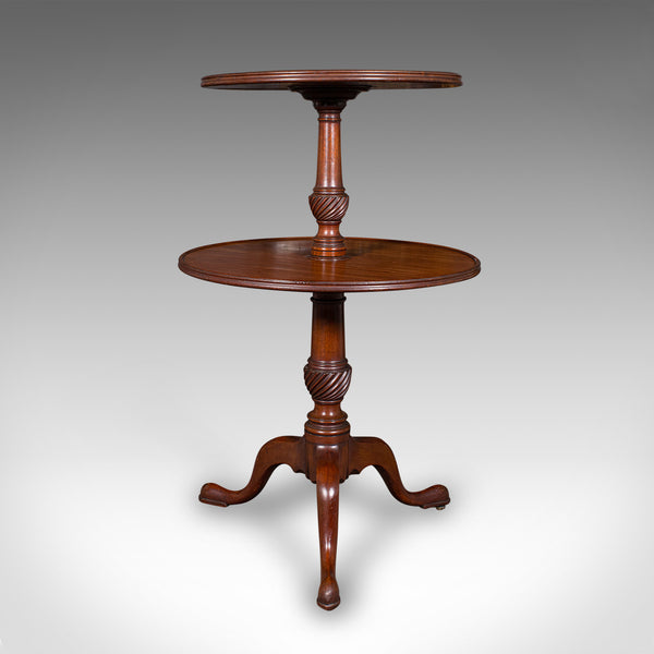 Antique Two Tier Dumb Waiter, English, Afternoon Tea, Jardiniere Stand, Georgian