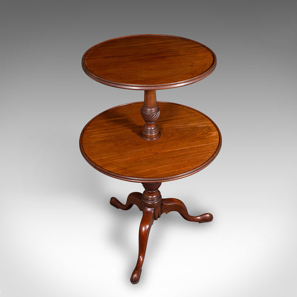 Antique Two Tier Dumb Waiter, English, Afternoon Tea, Jardiniere Stand, Georgian