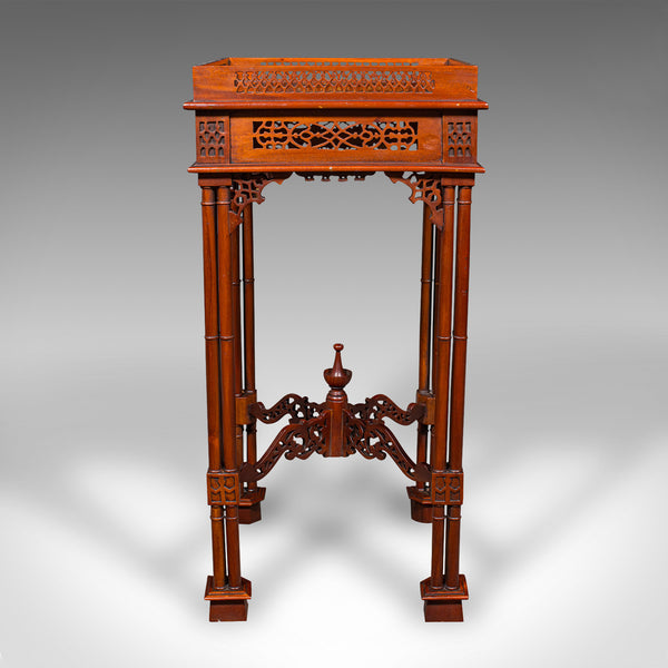Vintage Occasional Table, Oriental, Chippendale Revival, Lamp, Side, Circa 1970