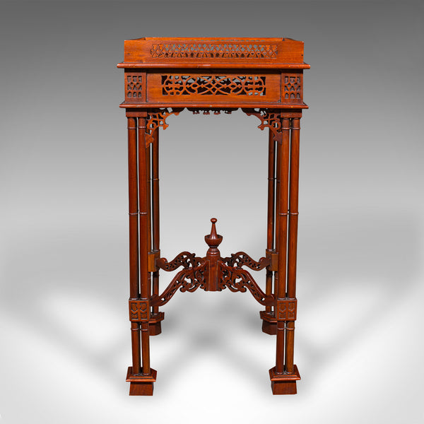 Vintage Occasional Table, Oriental, Chippendale Revival, Lamp, Side, Circa 1970