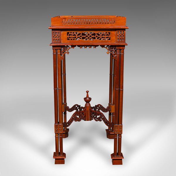 Vintage Occasional Table, Oriental, Chippendale Revival, Lamp, Side, Circa 1970