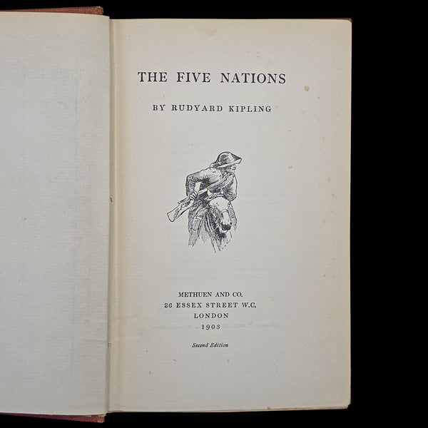 Antique Poetry Book, The Five Nations, Rudyard Kipling, Poems, Literary Classic