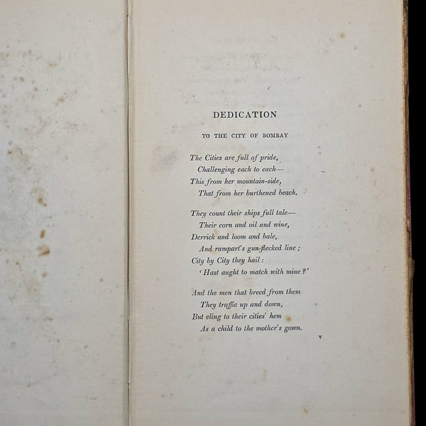Antique Poetry Book, The Seven Seas, Rudyard Kipling, Poems, Literary Classic