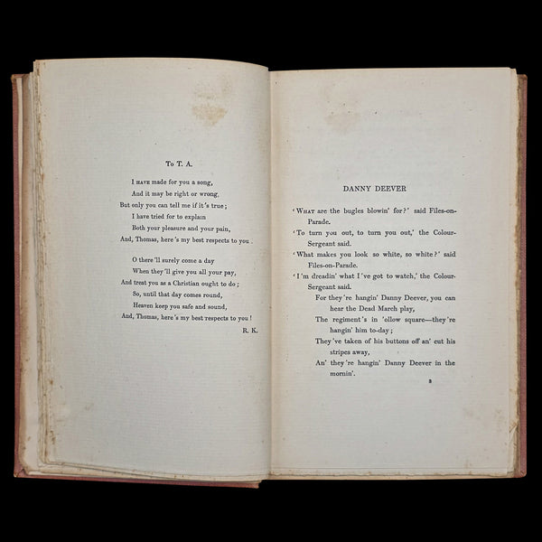 Antique Poetry Book, Barrack Room Ballads, Rudyard Kipling, Literary Classic