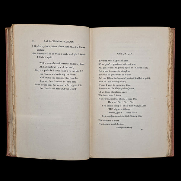 Antique Poetry Book, Barrack Room Ballads, Rudyard Kipling, Literary Classic