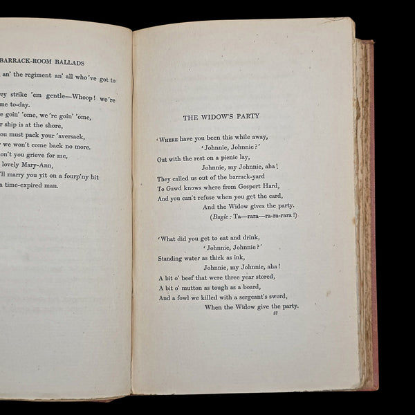 Antique Poetry Book, Barrack Room Ballads, Rudyard Kipling, Literary Classic