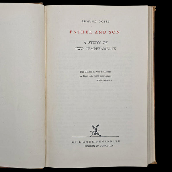 Vintage Book, Father And Son, Edmund Gosse, Memoir, Literary Classic, Circa 1935