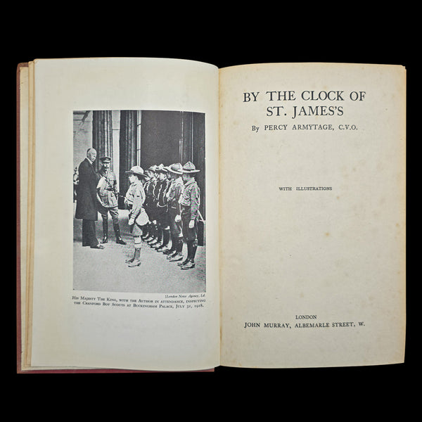 Vintage Book, By The Clock of St James's, Percy Armytage, Literary Memoir, 1927