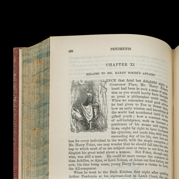Antique Book, Pendennis, William Thackeray, Novel, Fiction, Edwardian, C.1908