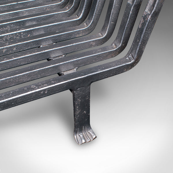 Antique Fire Grate, English, Wrought Iron, Fireplace Basket, Edwardian, C.1910