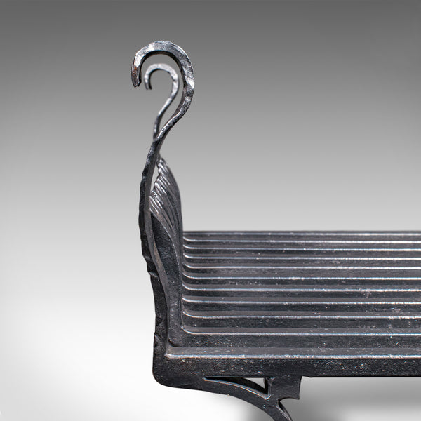 Antique Fire Grate, English, Wrought Iron, Fireplace Basket, Edwardian, C.1910