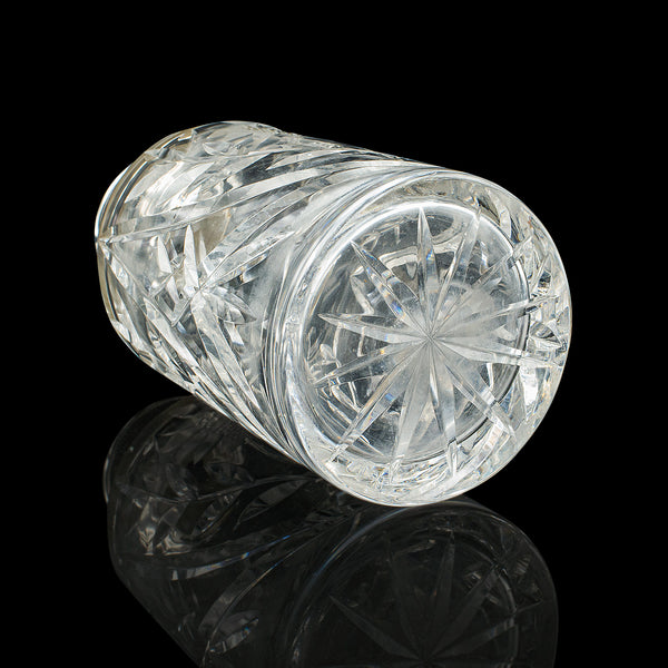Vintage Scotch Decanter, English, Cut Glass, Silver, Whiskey, Hallmarked, 1965