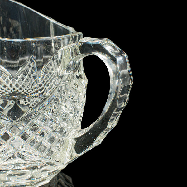 Vintage Cocktail Pourer, English, Cut Glass, Punch Jug, Mid Century, Circa 1960
