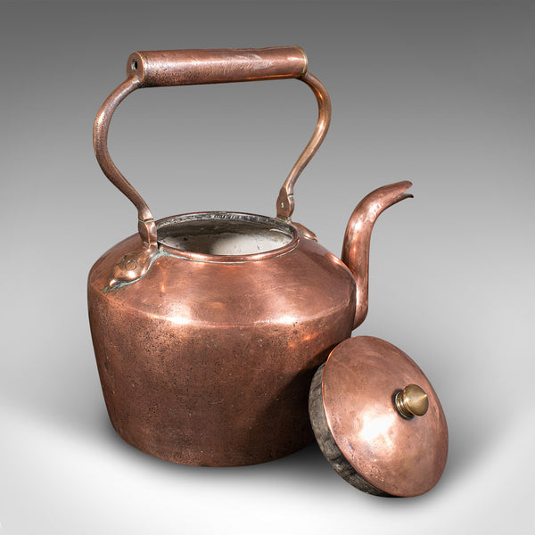 Antique Fireplace Kettle, English, Copper, Hearth Warmer, Victorian, Circa 1870