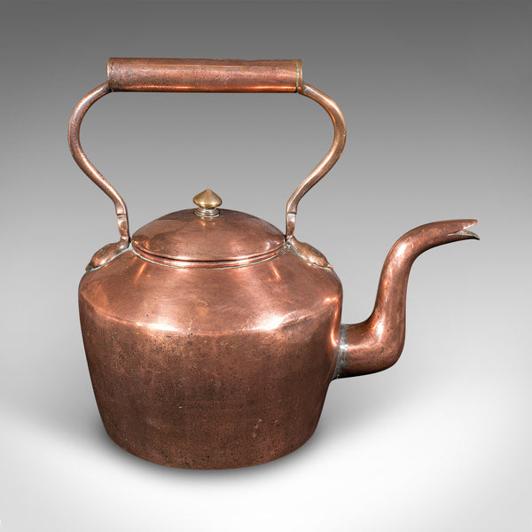 Antique Fireplace Kettle, English, Copper, Hearth Warmer, Victorian, Circa 1870