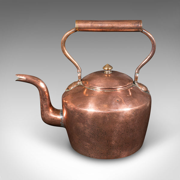 Antique Fireplace Kettle, English, Copper, Hearth Warmer, Victorian, Circa 1870