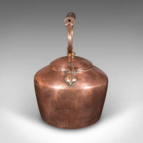 Antique Fireplace Kettle, English, Copper, Hearth Warmer, Victorian, Circa 1870