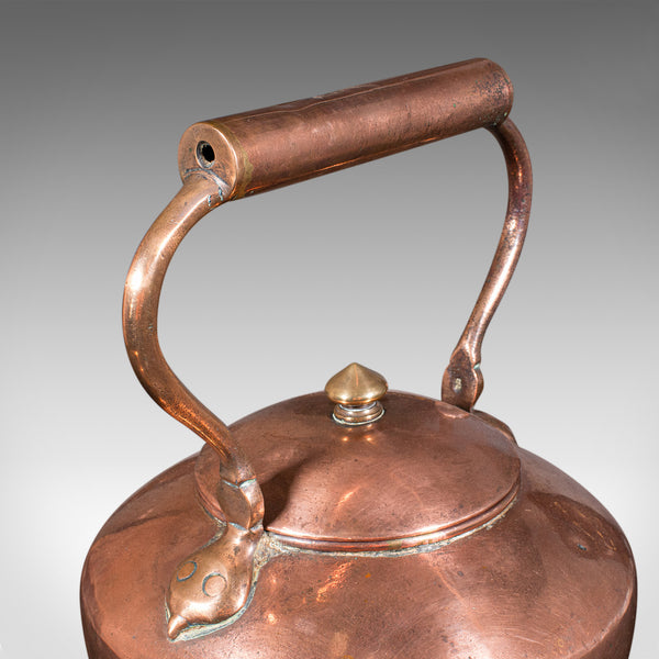 Antique Fireplace Kettle, English, Copper, Hearth Warmer, Victorian, Circa 1870