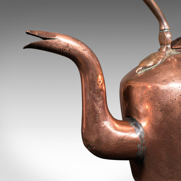 Antique Fireplace Kettle, English, Copper, Hearth Warmer, Victorian, Circa 1870