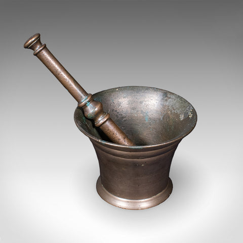 Antique Chemist's Counter Mortar & Pestle, English, Bronze, Apothecary, Georgian