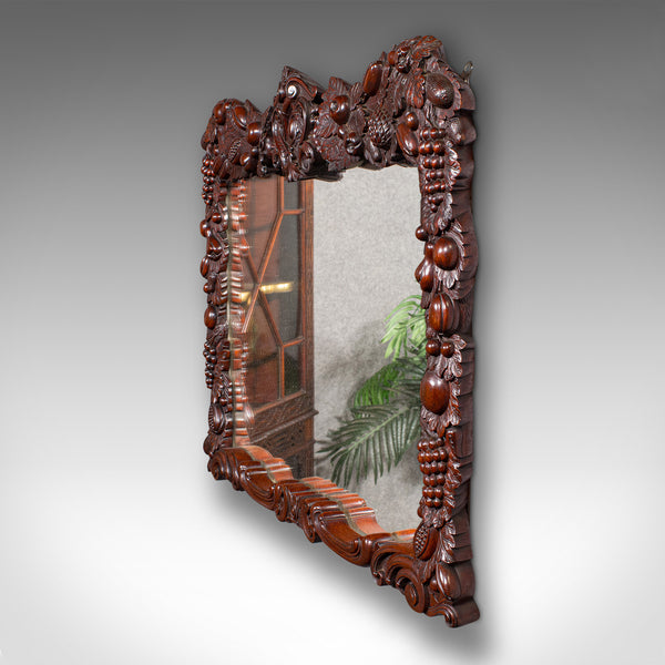 Antique Overmantle Mirror, English, Country House, Carved, Victorian, Circa 1900