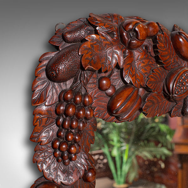 Antique Overmantle Mirror, English, Country House, Carved, Victorian, Circa 1900