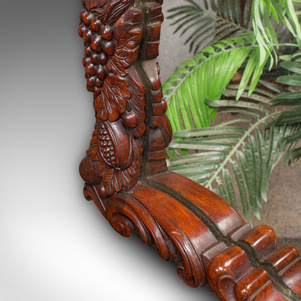 Antique Overmantle Mirror, English, Country House, Carved, Victorian, Circa 1900