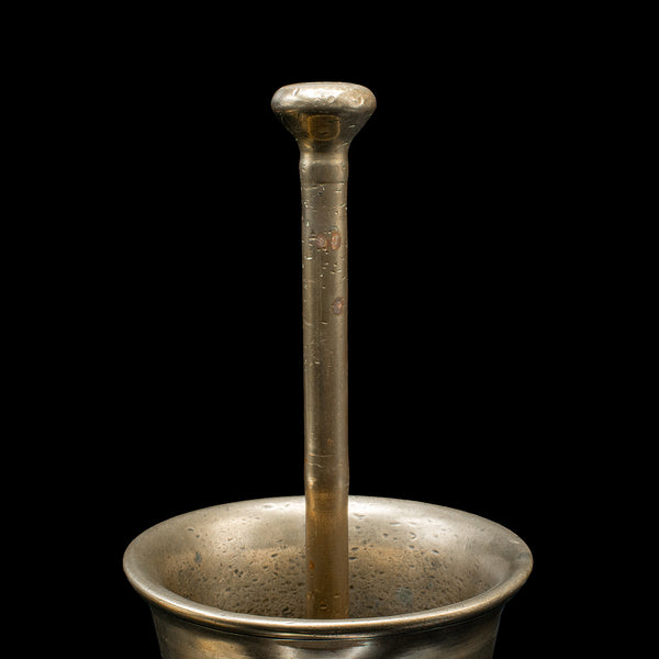 Antique Mortar and Pestle Set, English Bronze Apothecary Grinder, Georgian, 1750