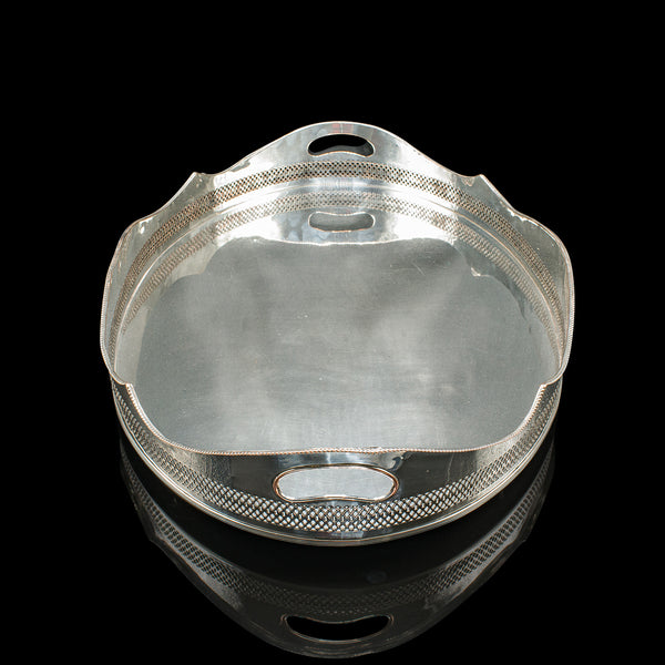Antique Presentation Serving Tray, English, Silver Plated, Cocktail, Edwardian