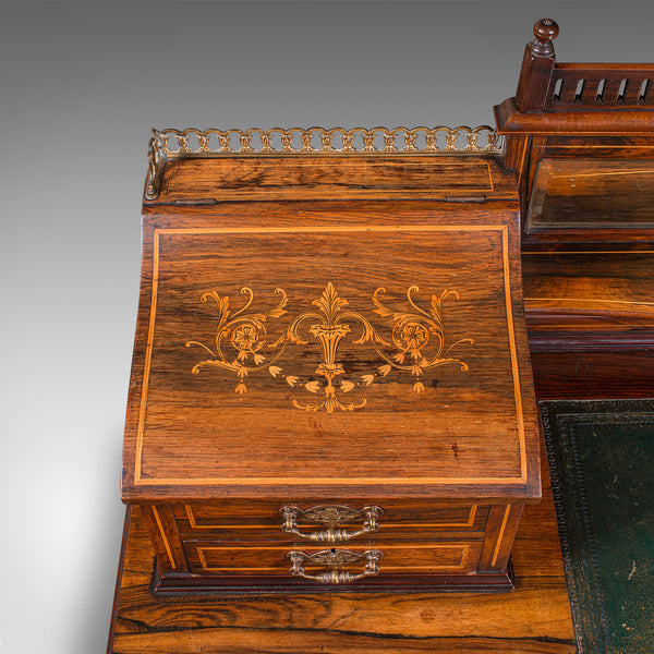 Antique Gents Correspondence Desk, English, Writing Table, Victorian, Circa 1900