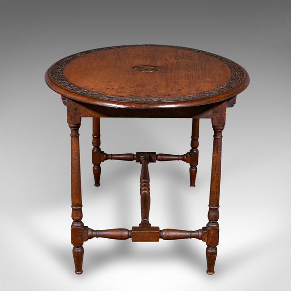 Antique Campaign Mess Table, English, Walnut, Oval, Occasional, Victorian, 1900