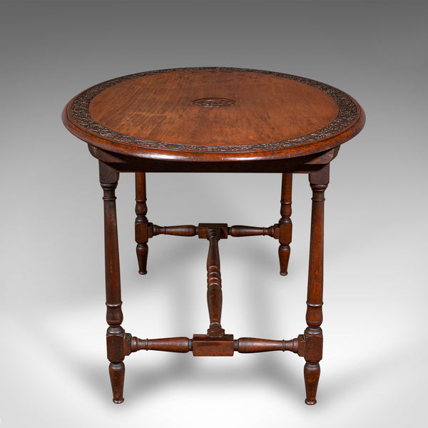 Antique Campaign Mess Table, English, Walnut, Oval, Occasional, Victorian, 1900