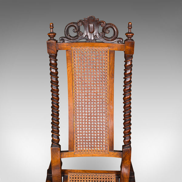 Antique Folding Steamer Chair, English, Bergère, Campaign Lounge Seat, Victorian
