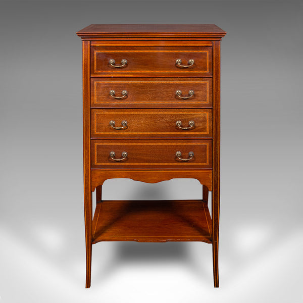 Antique Fall Front Music Cabinet, English, Walnut, Document Folio, Edwardian