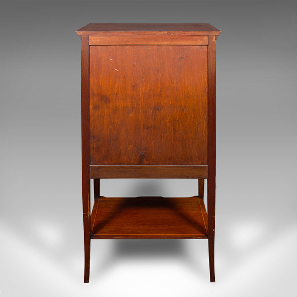 Antique Fall Front Music Cabinet, English, Walnut, Document Folio, Edwardian