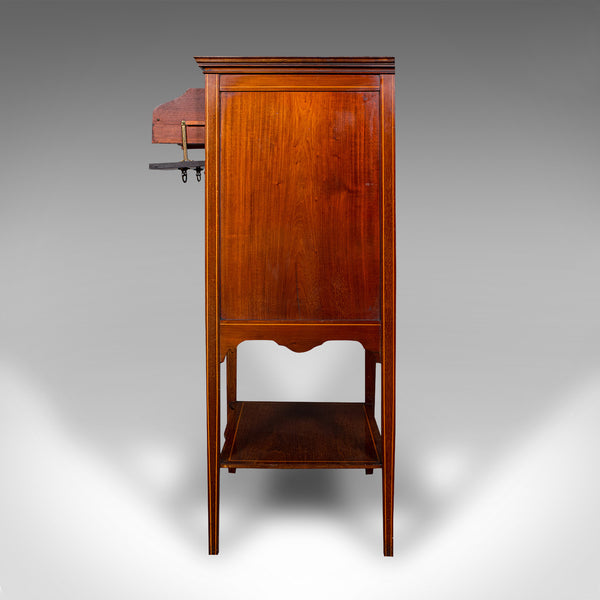 Antique Fall Front Music Cabinet, English, Walnut, Document Folio, Edwardian