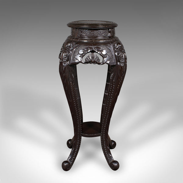Antique Jardiniere Stand, Japanese, Ebonised, Portico Planter Table, Victorian