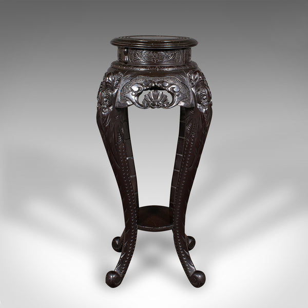 Antique Jardiniere Stand, Japanese, Ebonised, Portico Planter Table, Victorian