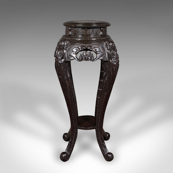 Antique Jardiniere Stand, Japanese, Ebonised, Portico Planter Table, Victorian