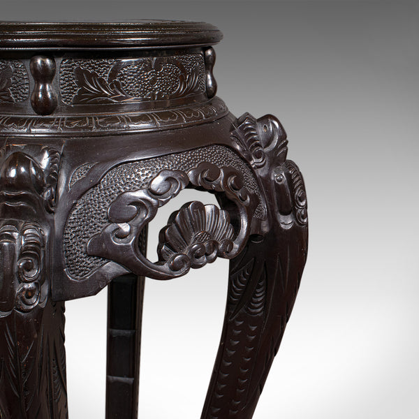 Antique Jardiniere Stand, Japanese, Ebonised, Portico Planter Table, Victorian