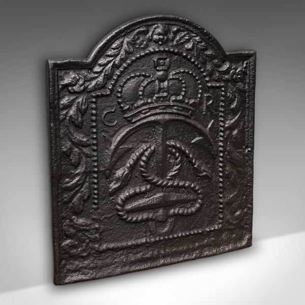 Antique Fire Back, English Carolean Revival Fireplace Reflector, Early Victorian - London Fine Antiques