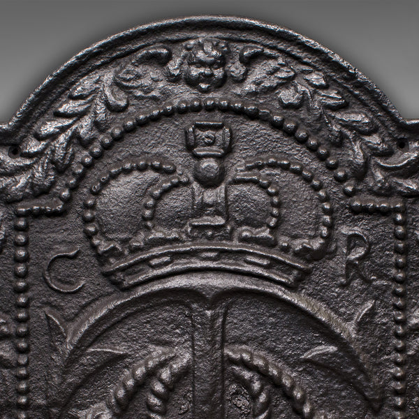 Antique Fire Back, English Carolean Revival Fireplace Reflector, Early Victorian - London Fine Antiques