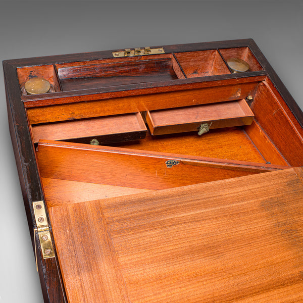 Antique Officer's Correspondence Box, English, Writing Slope, Regency, C.1820